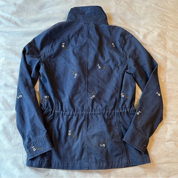 Madewell navy surplus passage jacket with embroidered daisies size small - Picture 4 of 10
